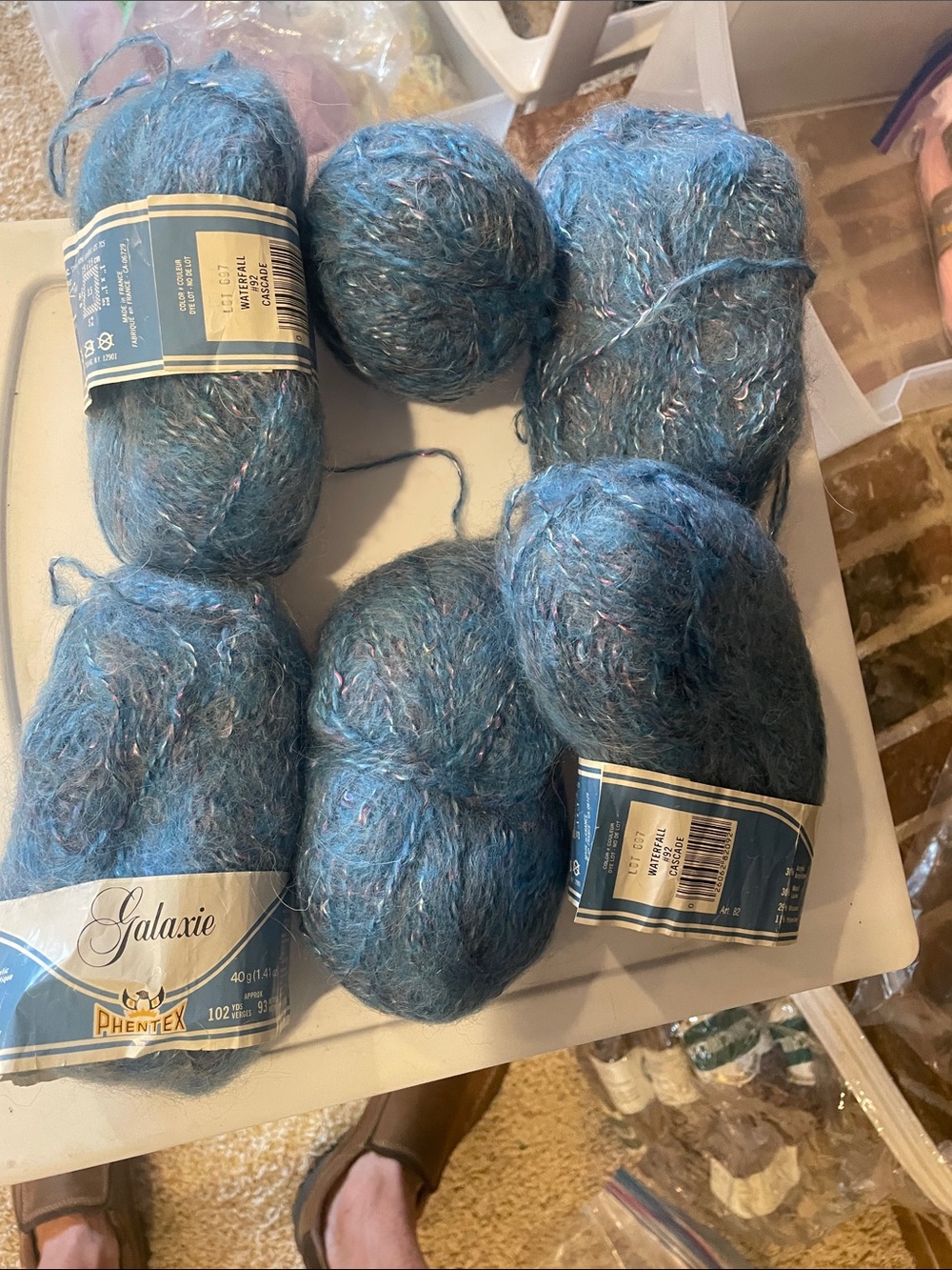Galaxie Blue Blend Eyelash Yarn - Soft Blue 5+ Skeins